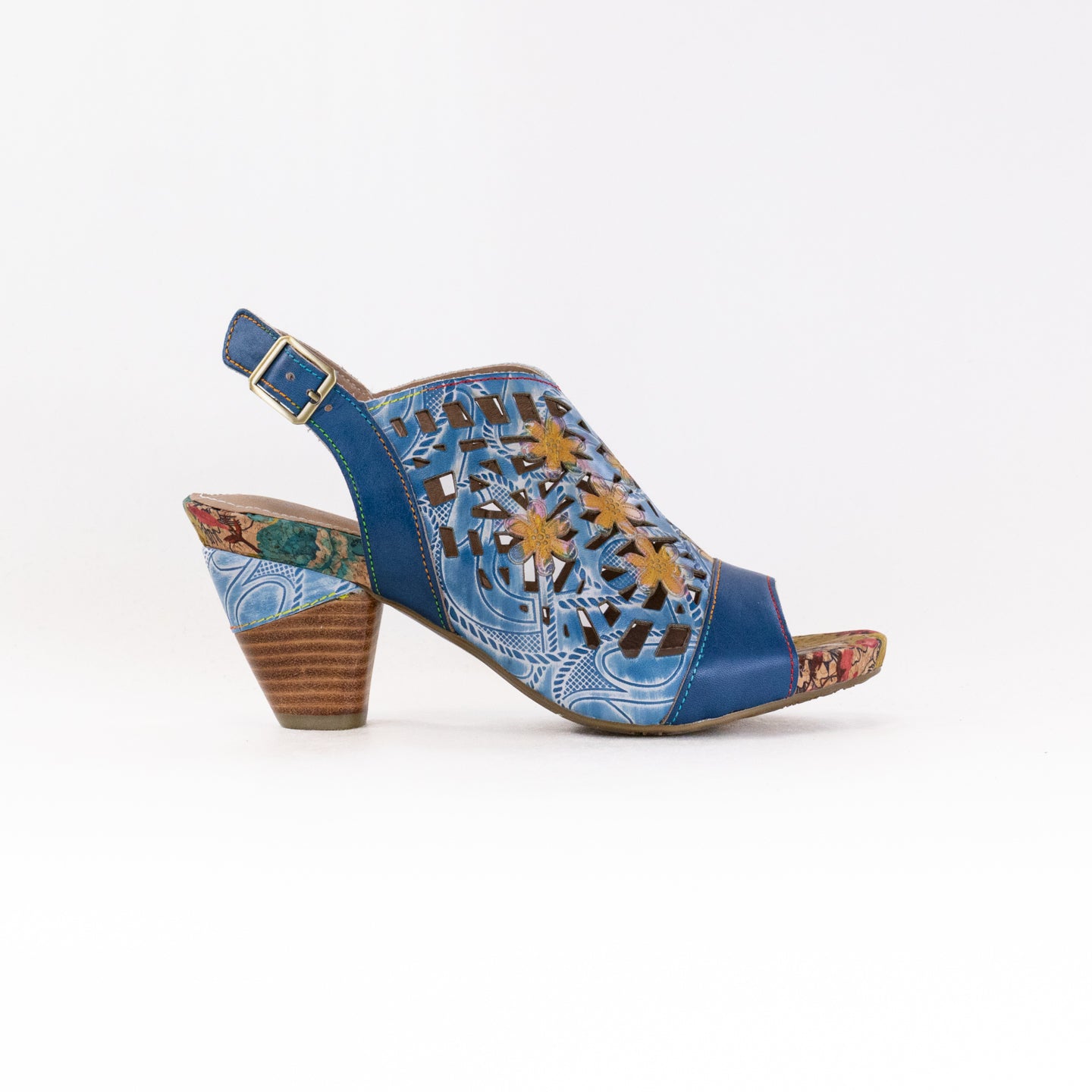 Spring Step L'Artiste Women's Fashionable Eclipsing Sandals in Blue Multi
