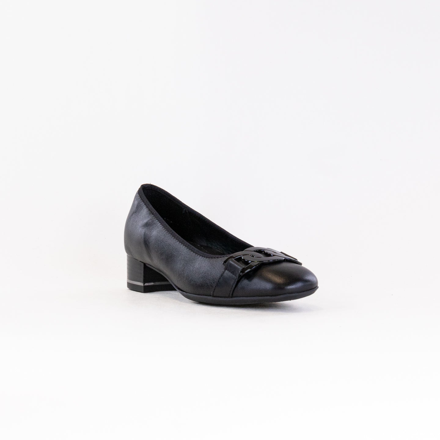 ARA Women's Elegant Black Leather Gallant Pumps