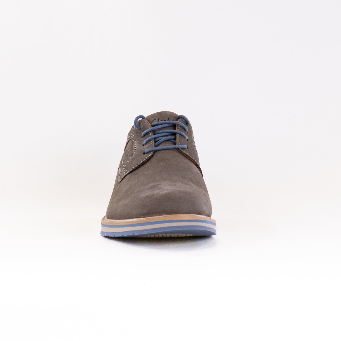 Men's Grey Nubuck Clarks Monahan Plain Toe Shoes - Comfort & Style