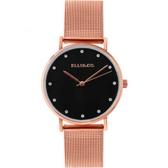Ellis & Co Rose Gold Tone Mesh 'Broadway' Women's Stylish Watch