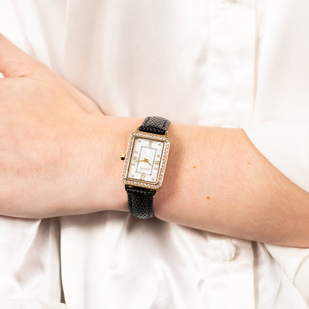 Ellis & Co Delia Imitation Date Display Watch with PU Leather Strap