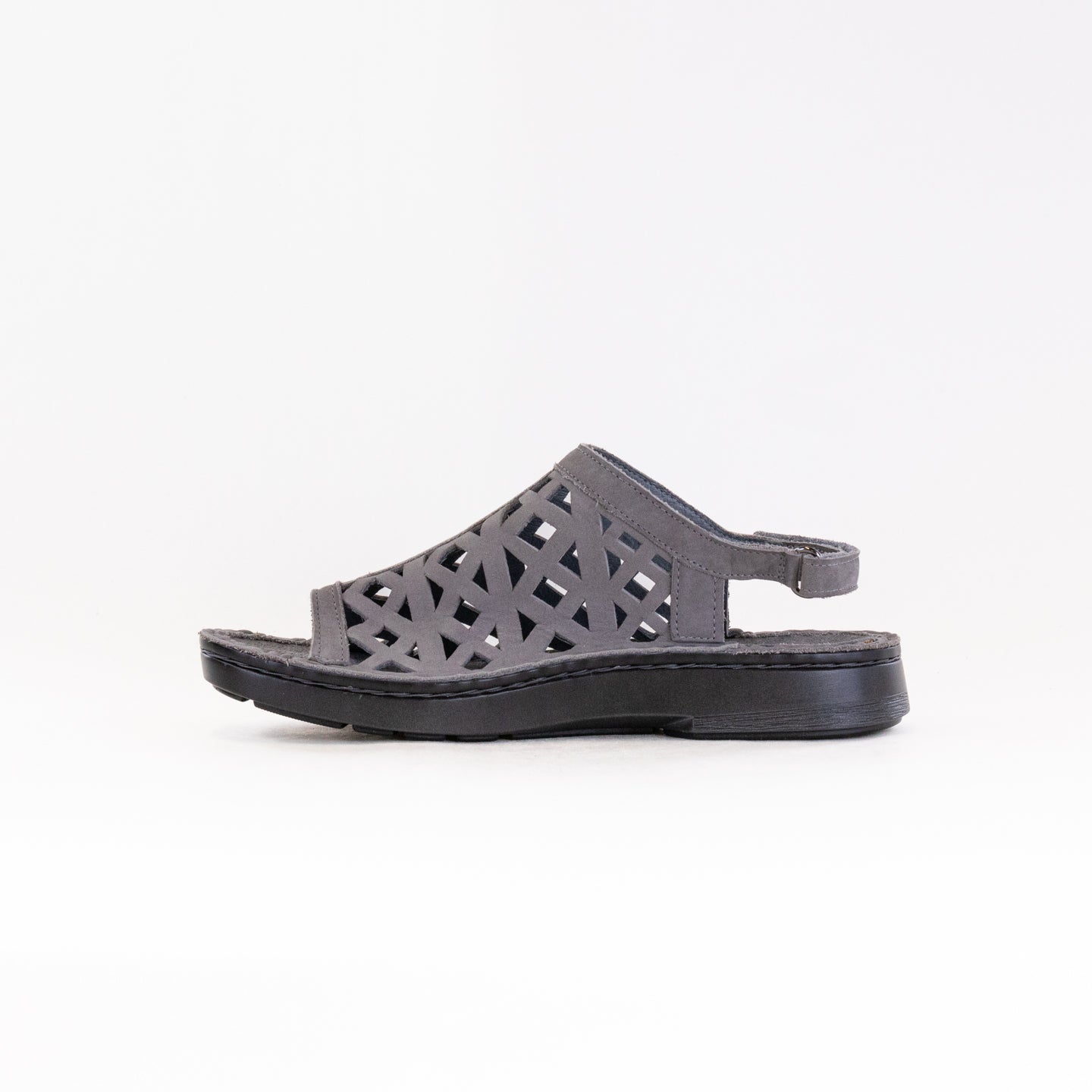 Naot Women's Amadora Sandals in Gray Smoke Nubuck Leather