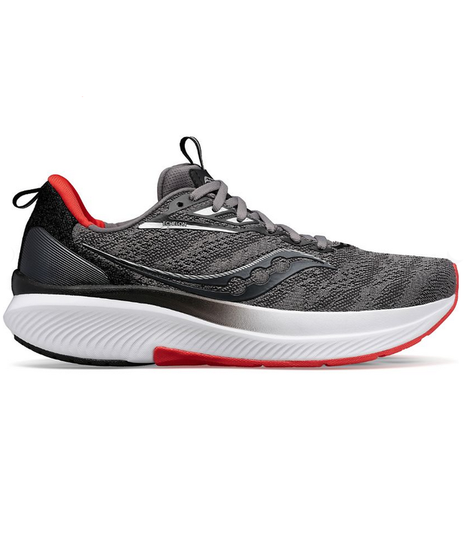 Saucony Men's Echelon 9 Wide Running Shoes in Charcoal and Redsky Color Scheme