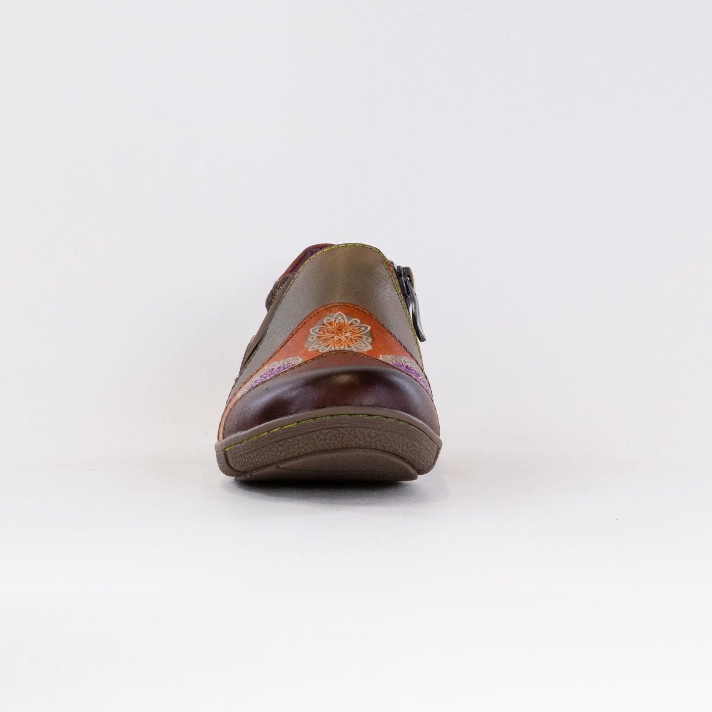 L'Artiste Women's Brown Multi Hand - Painted Comfort Clogs Lata