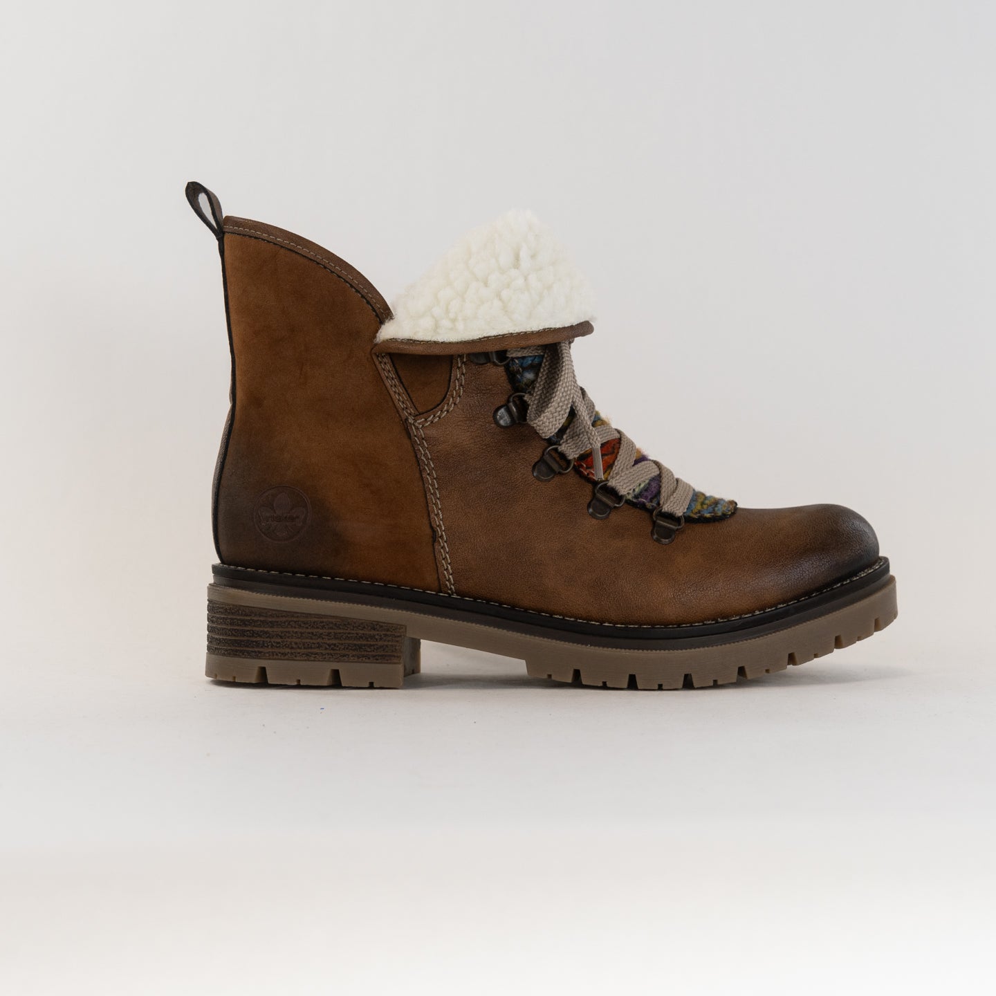 Women's Rieker 70733 Peggy Brown Zip-up Winter Boots