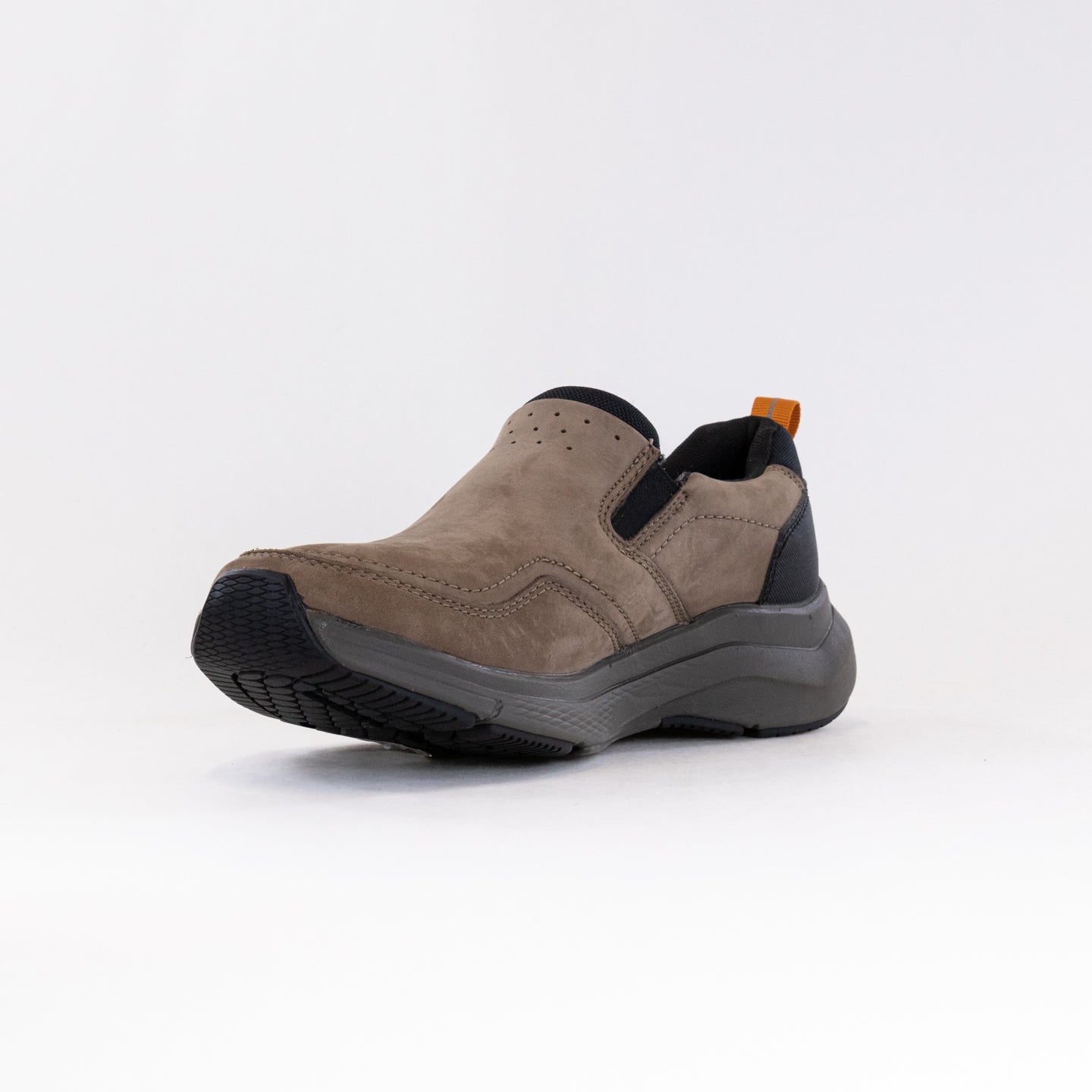 Clarks Men's Premium Slip-on Wave Edge in Taupe Nubuck Leather