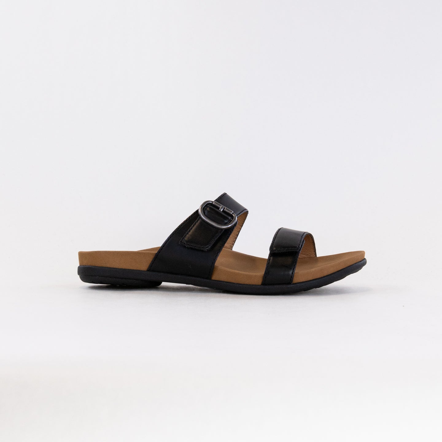 Dansko Women's Justine Black Calf Leather Comfort Slide Sandals