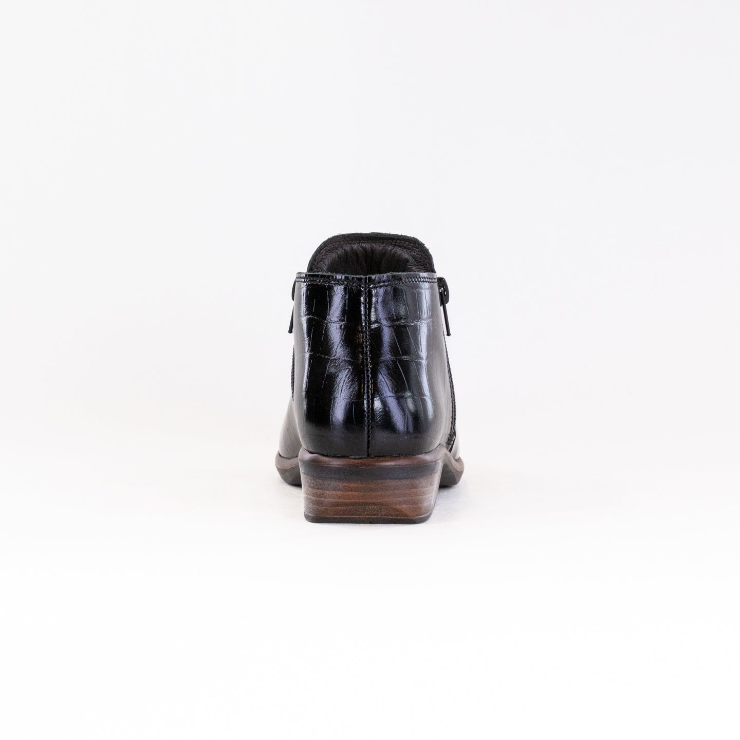 Women's NAOT Helm Black Crocodile Leather Ankle Boots