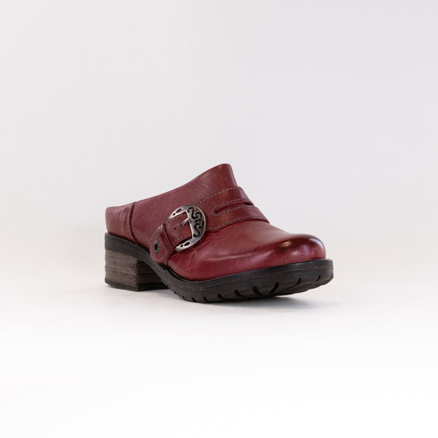 Stylish Red Leather Women's Dromedaris Karina Clogs