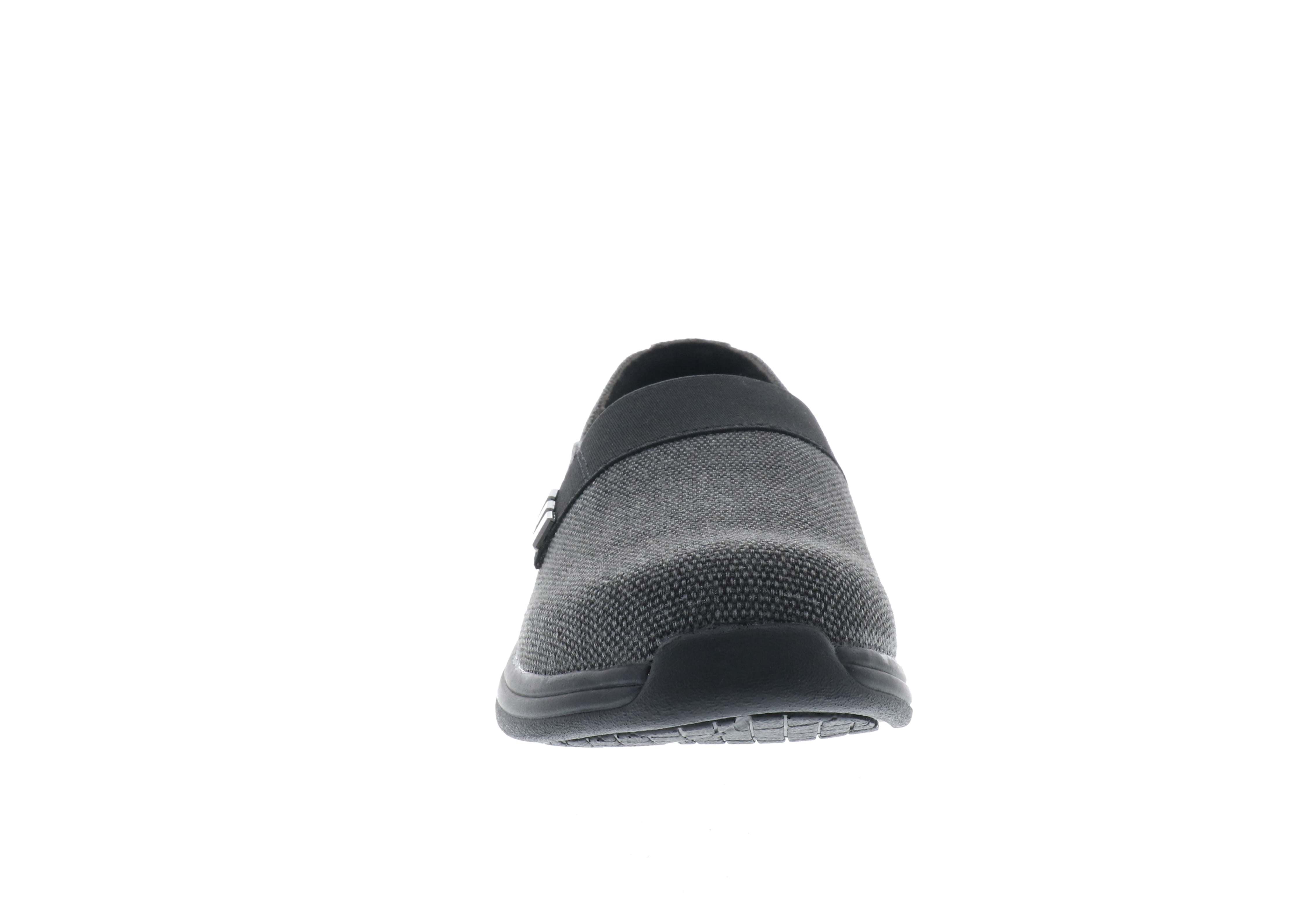 Women's Black Metallic Canvas Drew Posy Slip-Ons for On-the-Go Comfort
