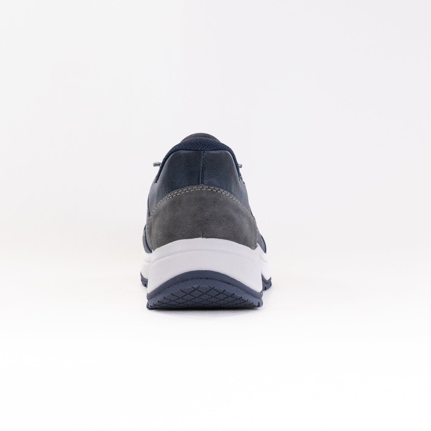 Men's Rieker Bruce 11055 Casual Slip-on Leather Shoes in Wave, Midnight, Smoke, and Rauch Colors