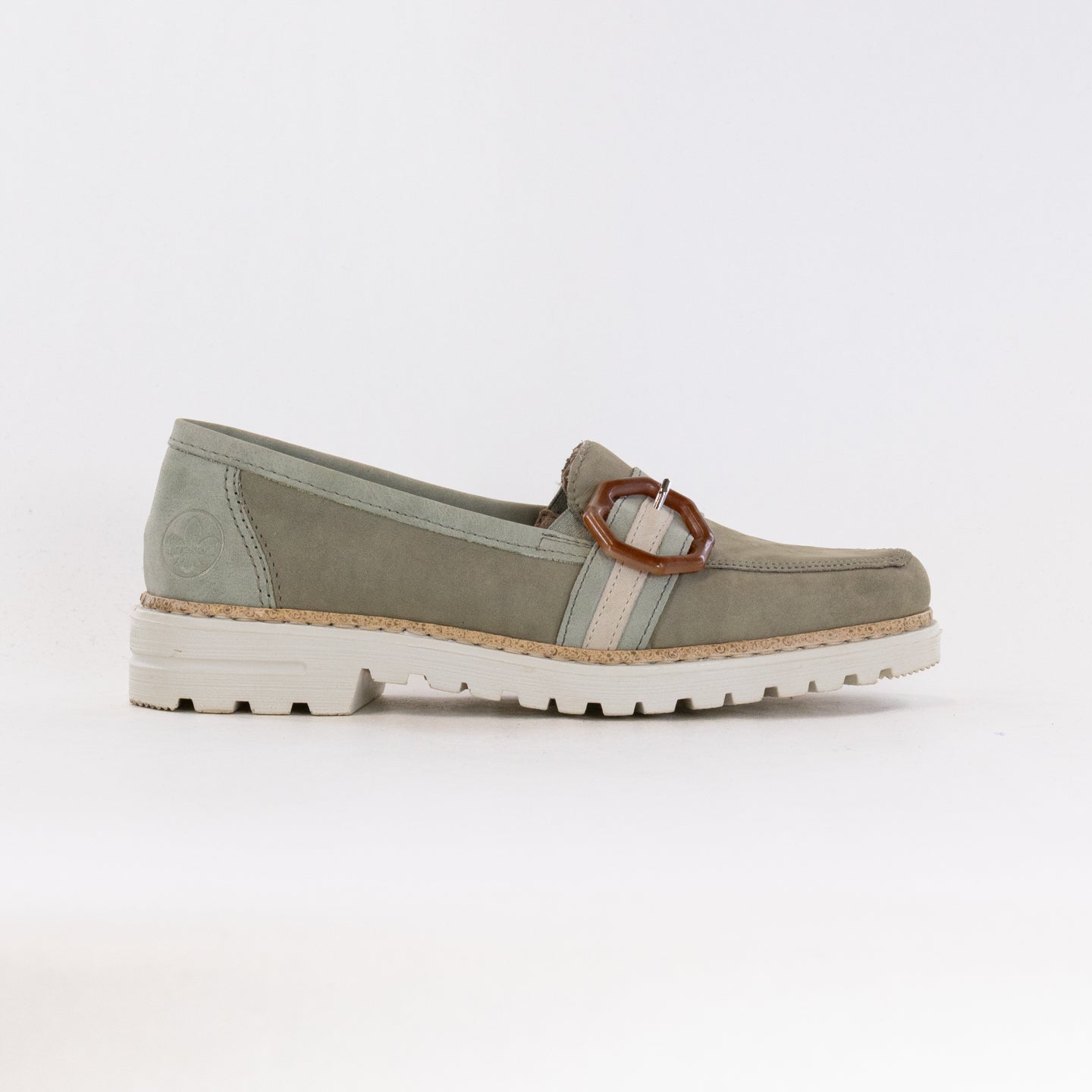 Stylish Rieker Ulla Women's Green Loafer Shoes Model 54864
