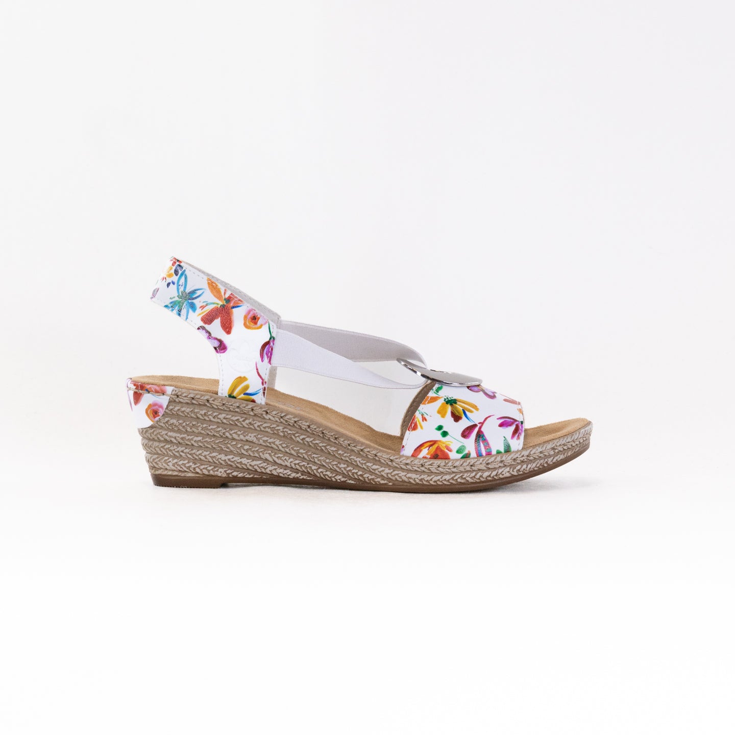 Rieker Women's White Meadow Fanni Sandals - Comfortable Summer Footwear