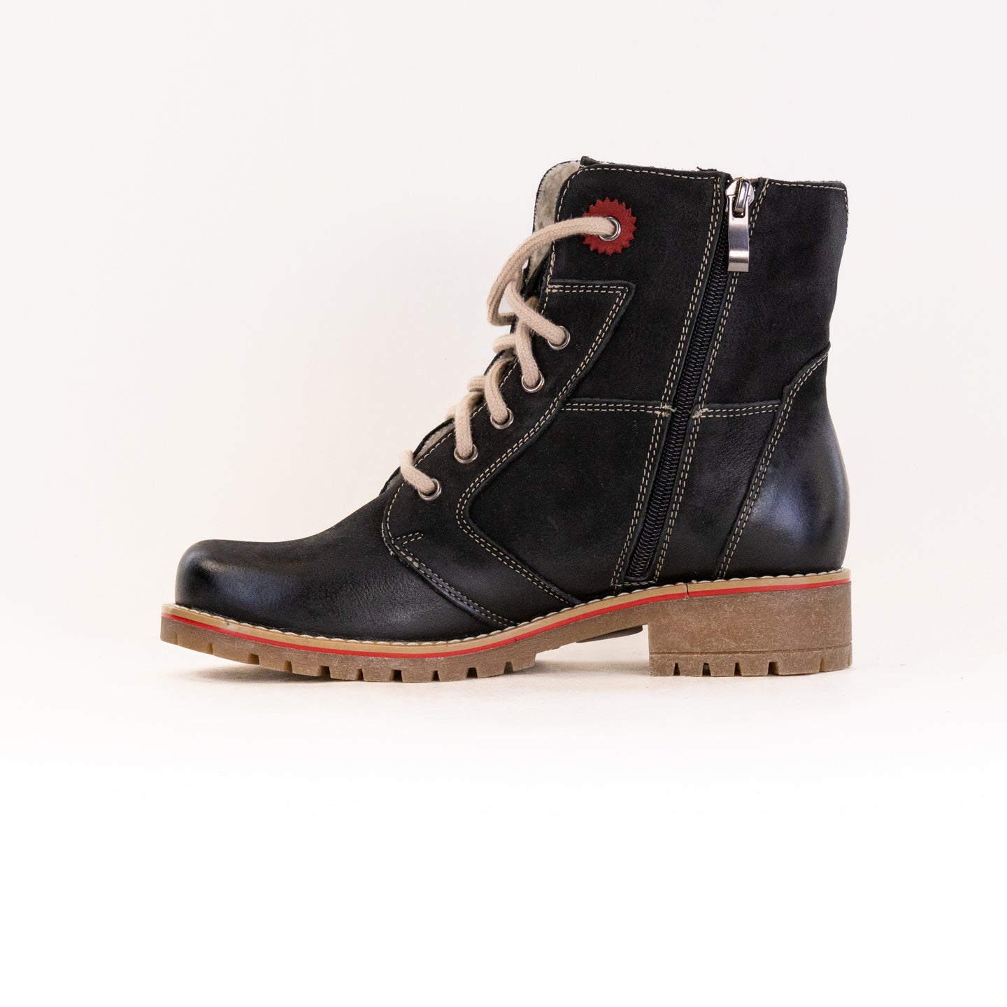V-Italia Women's 1041 Brigida 476 Ankle Boot in Black Genuine Leather for Winter