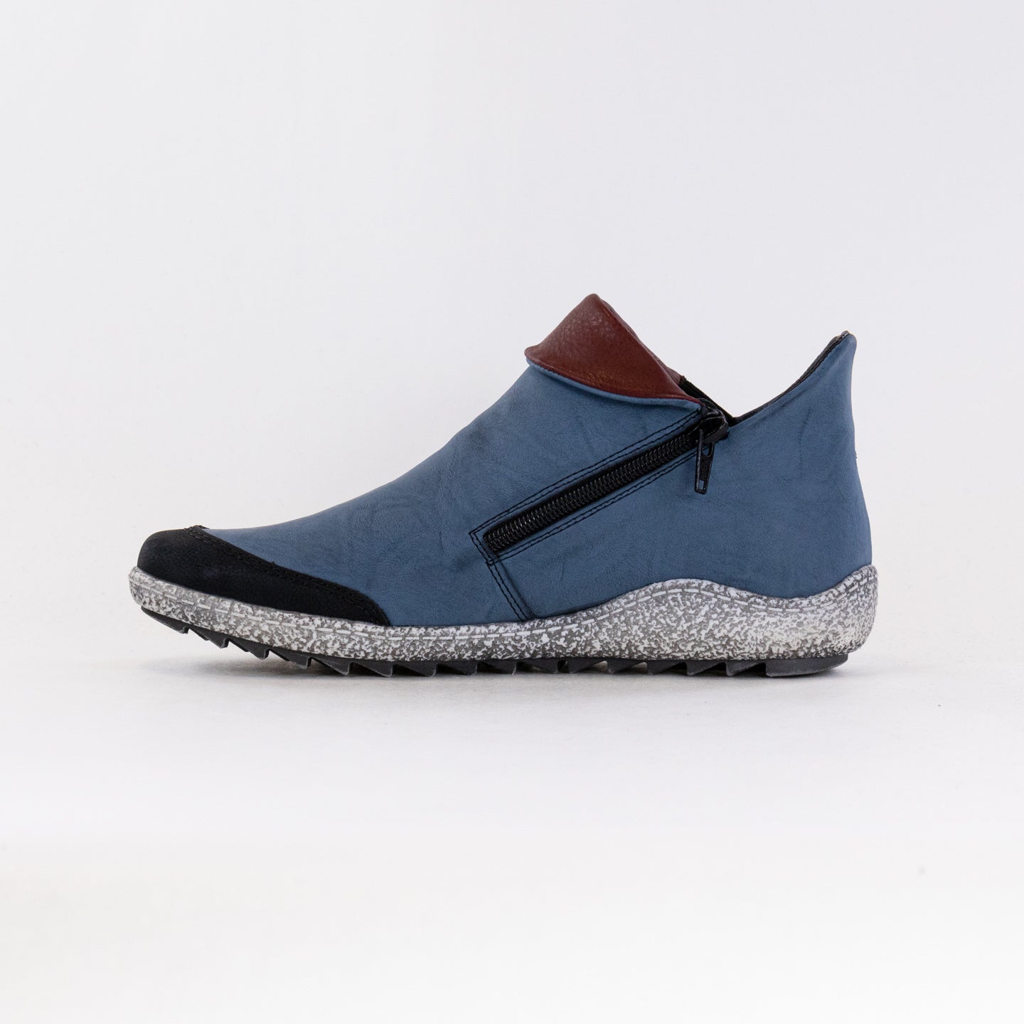 Rieker Liv Z7582 Women's Fashionable Side-Zip Shoes in Blue Combination