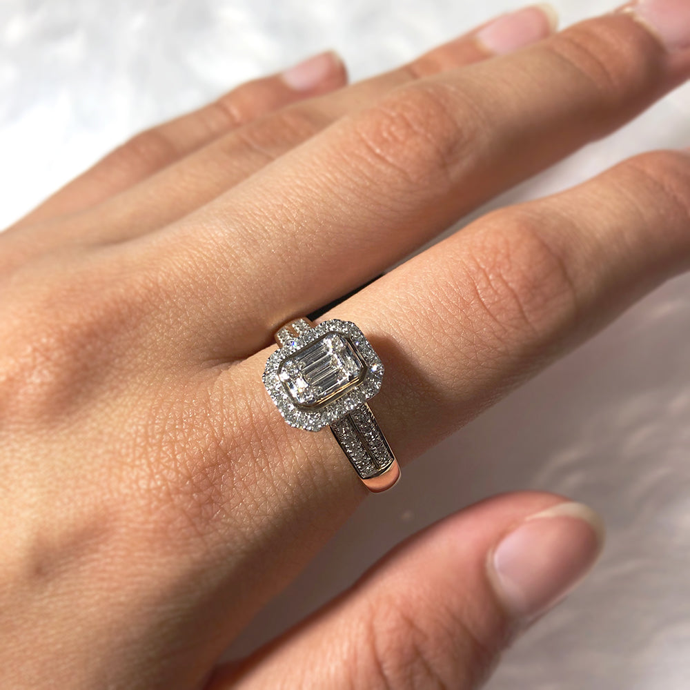 Stunning 9ct Yellow Gold Ring Set Embellished with 61 Diamonds