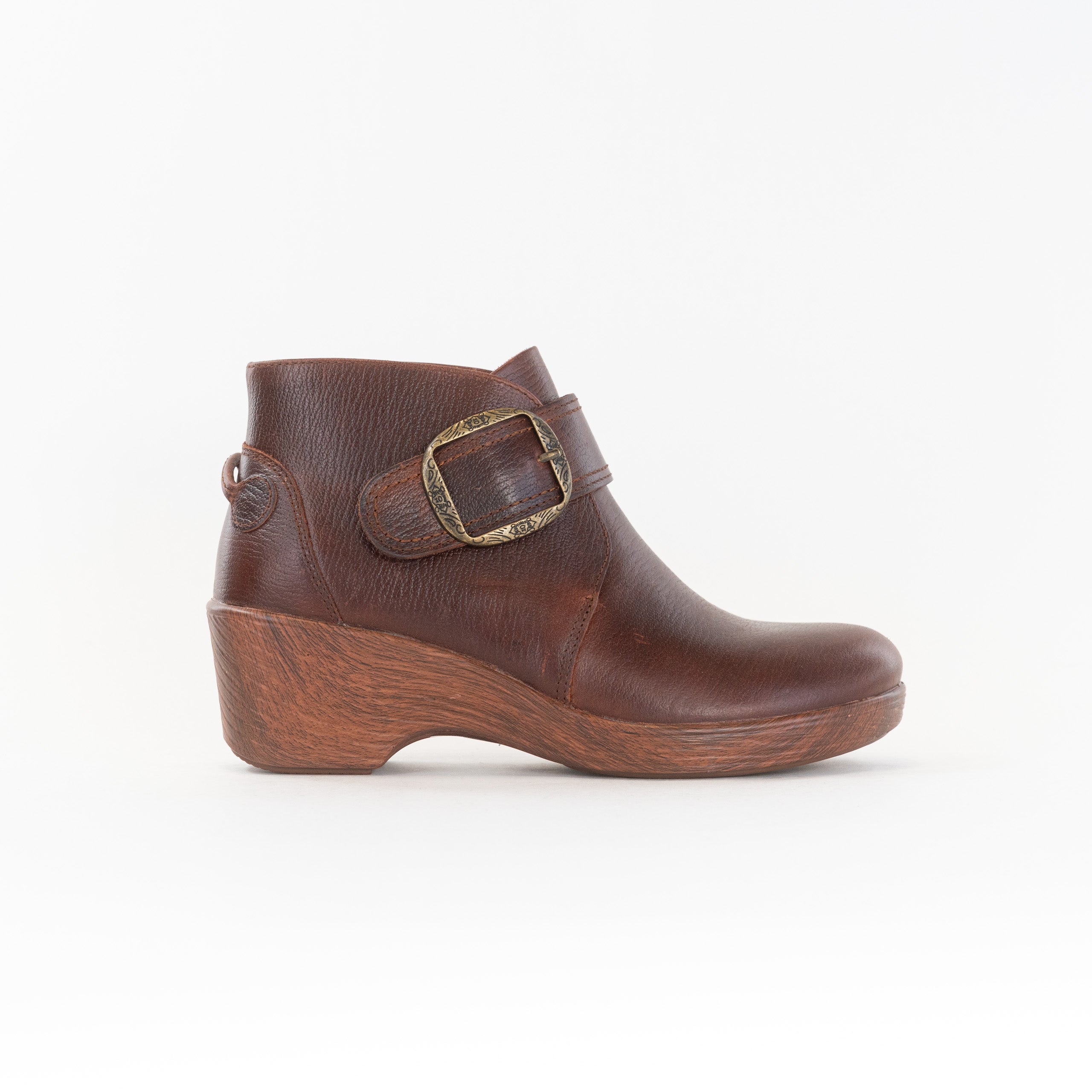 Women's Alegria Symone Leather Ankle Boot in Chestnut Color