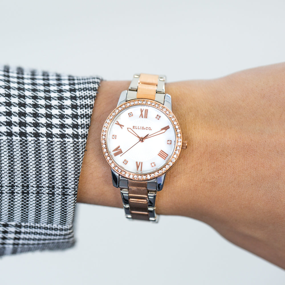 Ellis & Co 'Alena' Crystal Set Watches - 31mm Japanese Movement