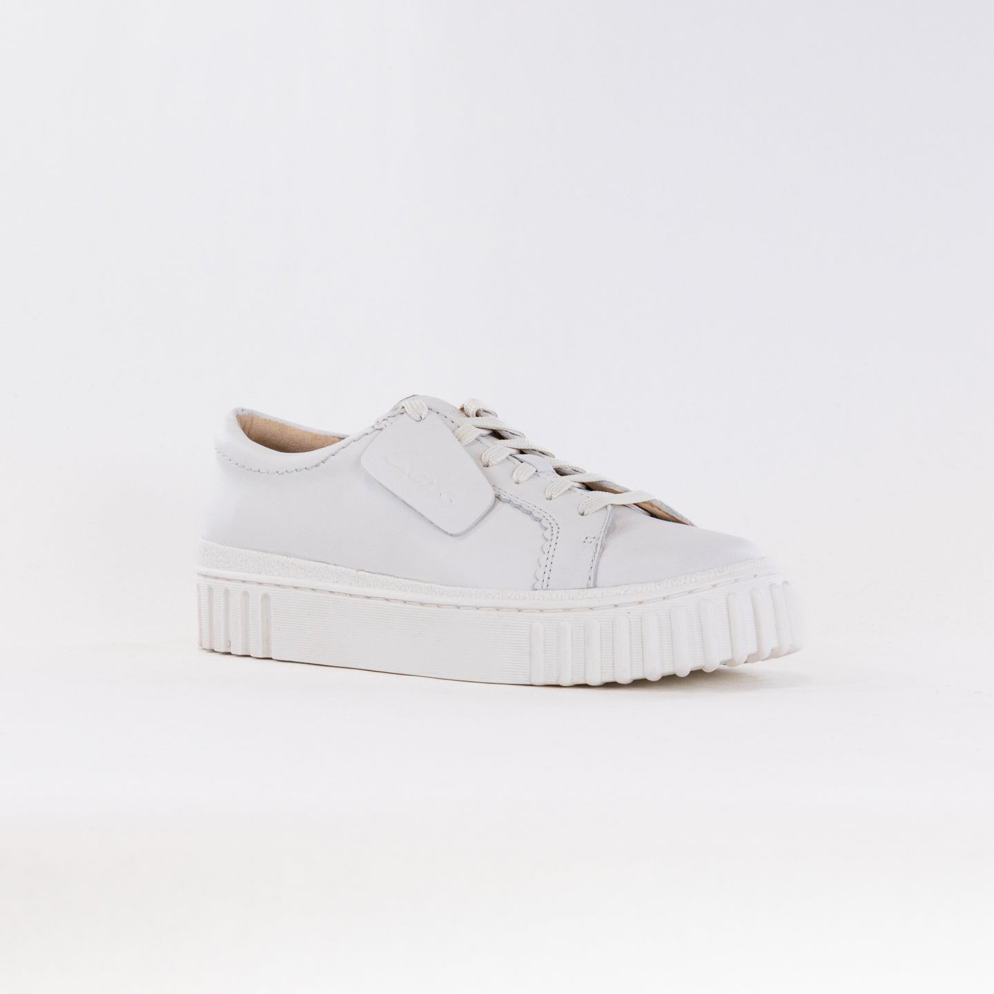 Women's Clarks Mayhill Walk - Stylish Off-White Leather Sneakers