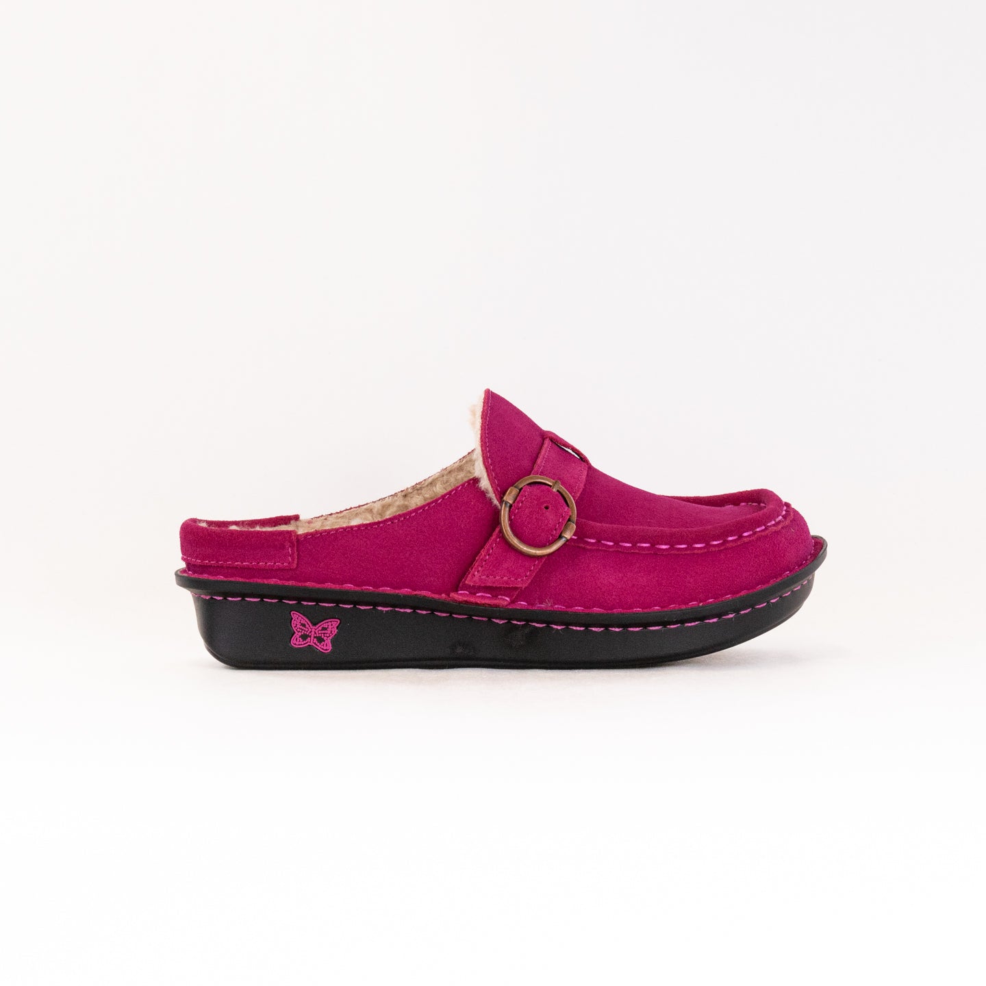Women's Alegria Brigid Sherpa Clogs in Magenta Color