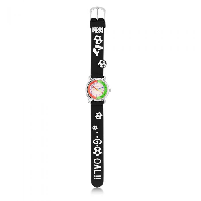 ECC Durable Stainless Steel Kids' Soccer-Themed Watch for Active Play