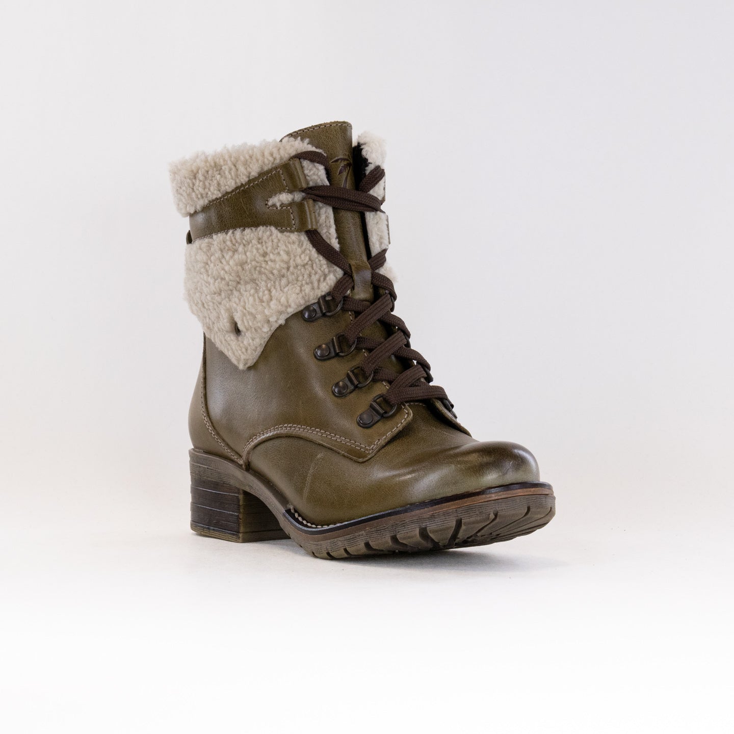 Olive Women's Dromedaris Kara Shearling Lace - Up Boots