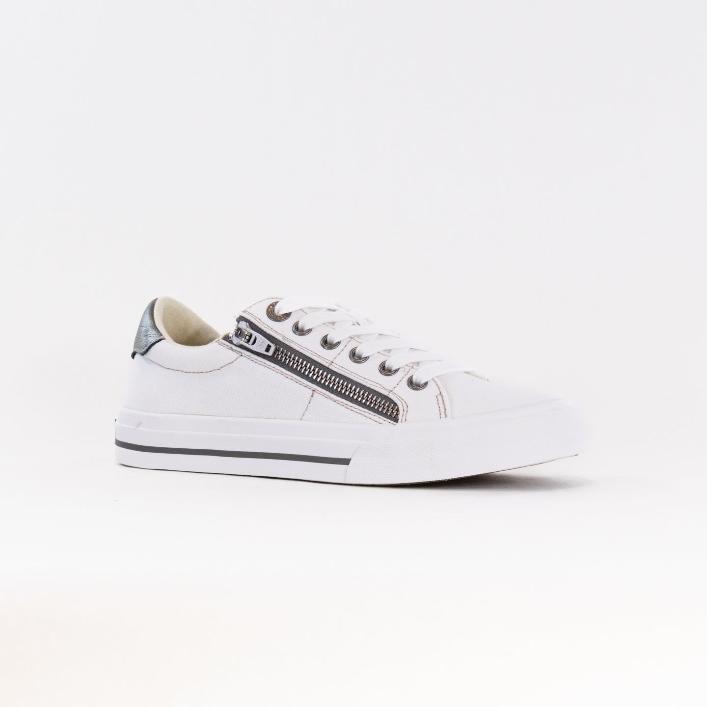 Women's Taos Z Soul Canvas Sneakers in White/Pewter