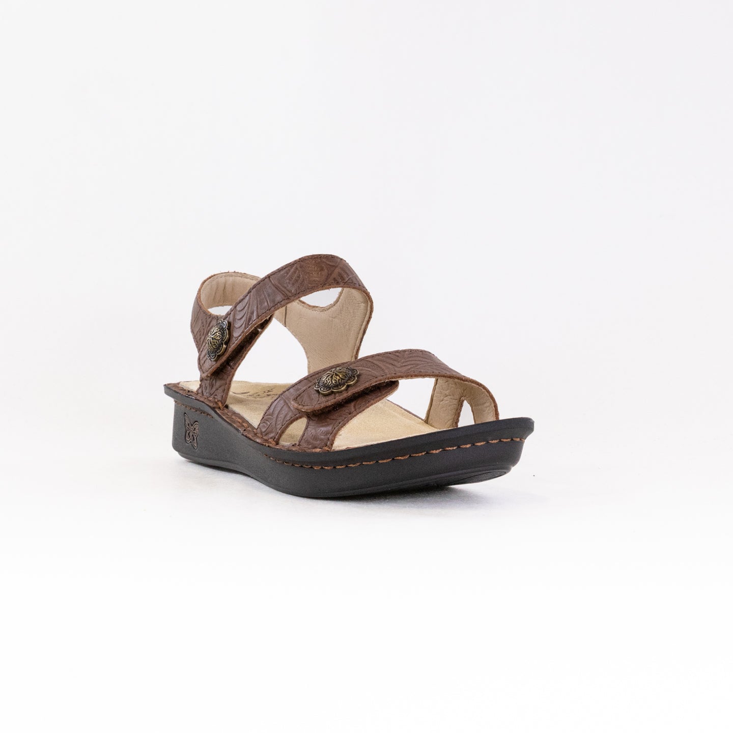 Women's Elegant Adjustable Alegria Vienna Sandals in Delicut Tawny