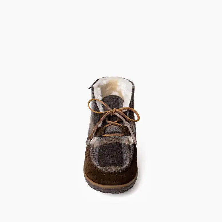 Minnetonka Women's Torrey Slipper Boots in Chocolate Multi