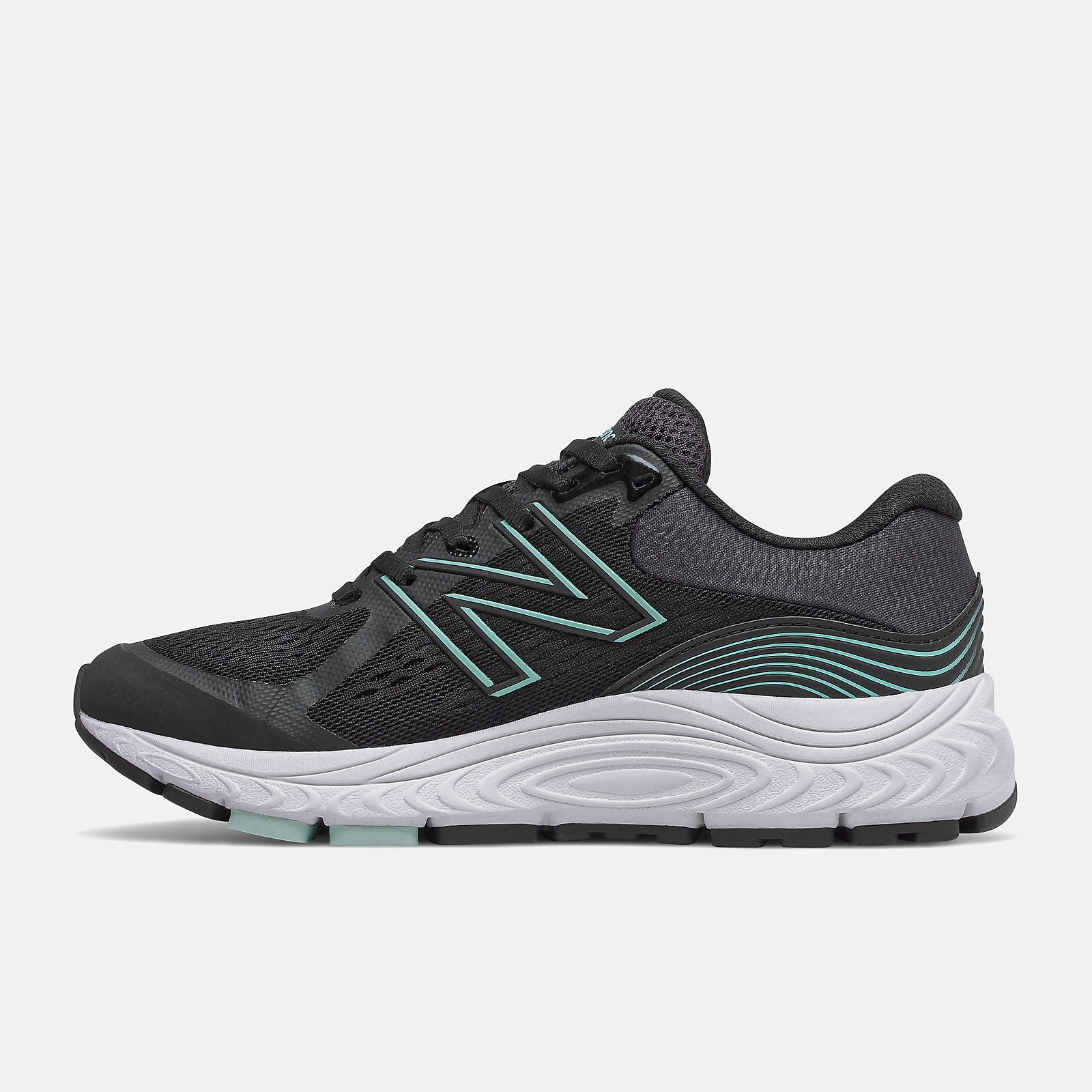 New Balance Women's 840V5 Running Shoes - Black and Teal Colorway