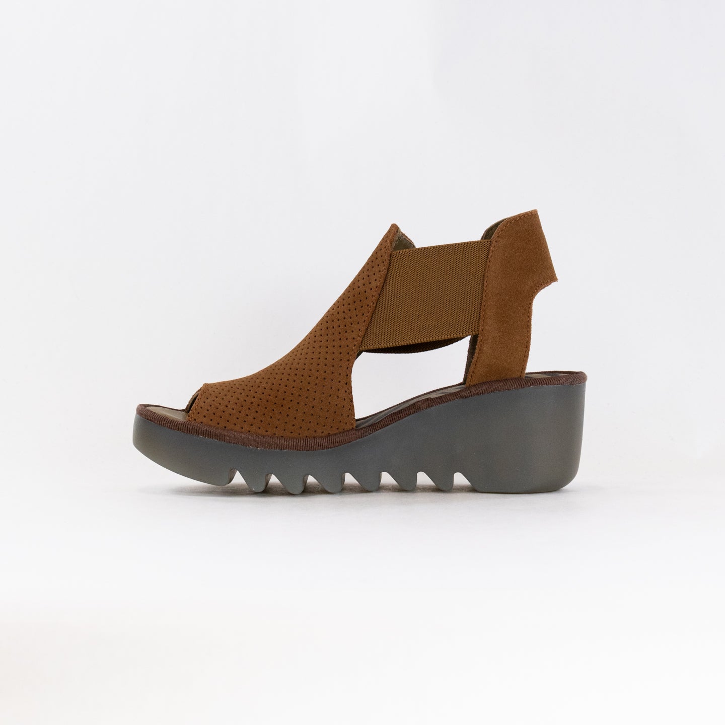 Fly London Women's Cognac Suede BIGA412FLY Wedge Sandals