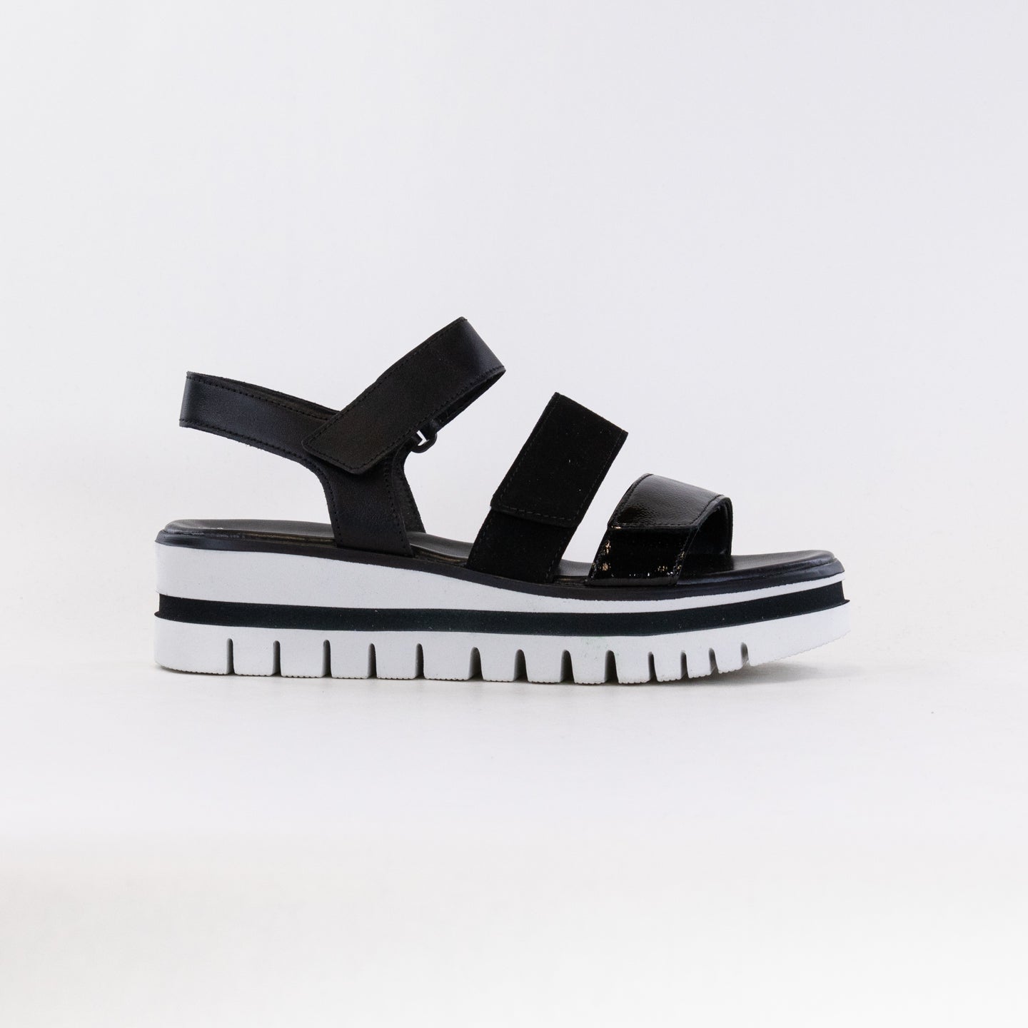 Gabor Women's Black Three-Strap Fashion Sandal - Model 44.620.27