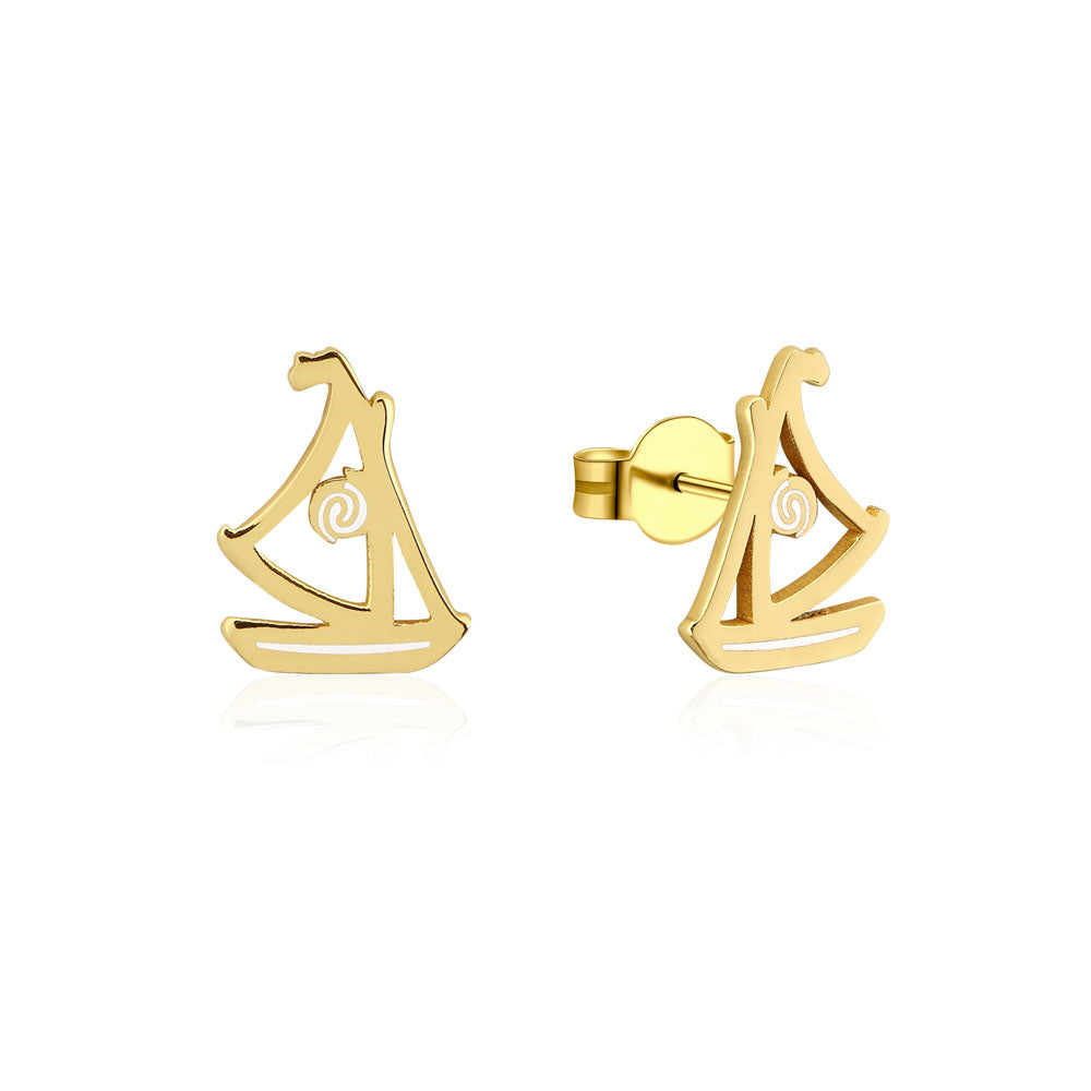 Exquisite Disney Princess Gold - Coated Moana 12mm Stud Earrings for Fashion Lovers