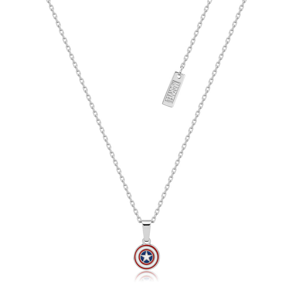 Disney Stainless Steel Captain America Charm Pendant with Chain for Jewelry Lovers