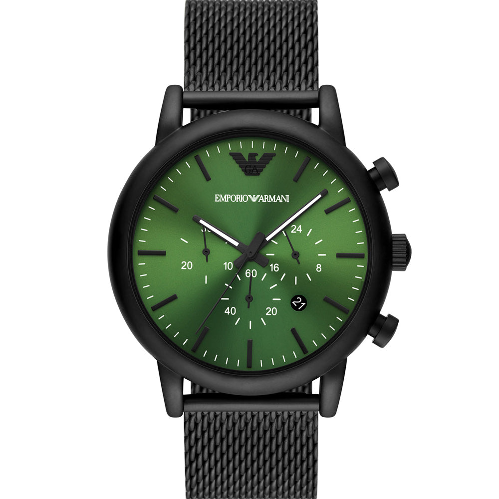 Emporio Armani AR11470 Luigi Men's Stainless Steel Mesh Band Wristwatch for Professional and Formal Occasions