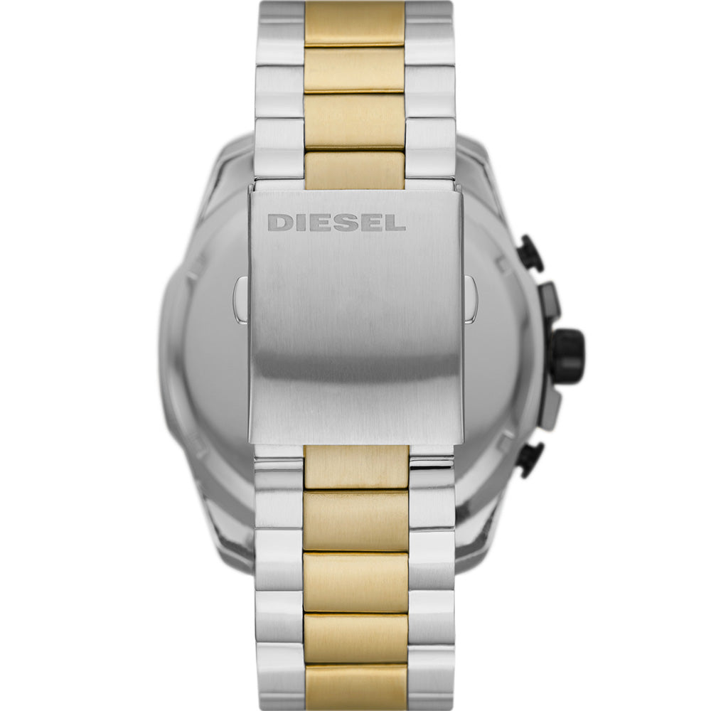 Diesel DZ4581 Mega Chief Men's Chronograph Watch with Two - Tone Gold and Stainless Steel Design