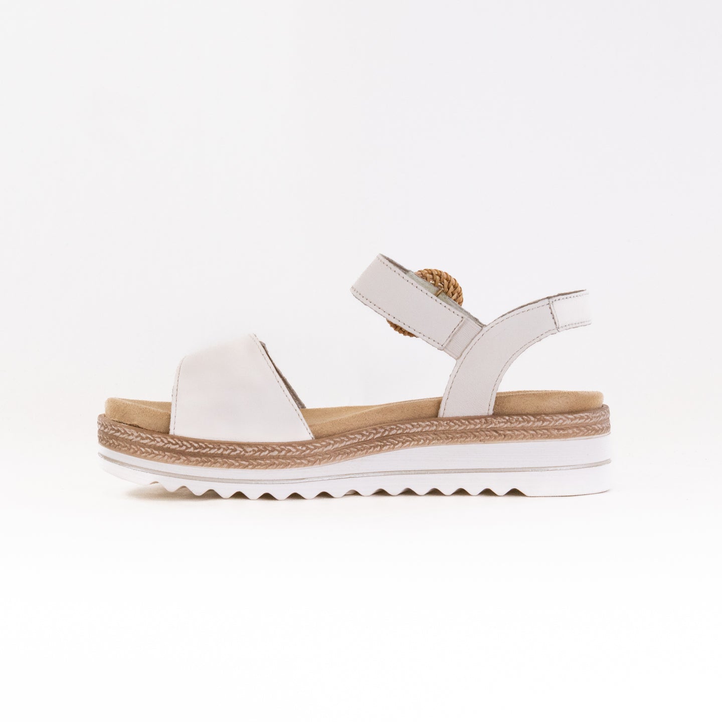 Beige Women's Remonte Jocelyn D0Q52 Smooth Leather Strap Sandals
