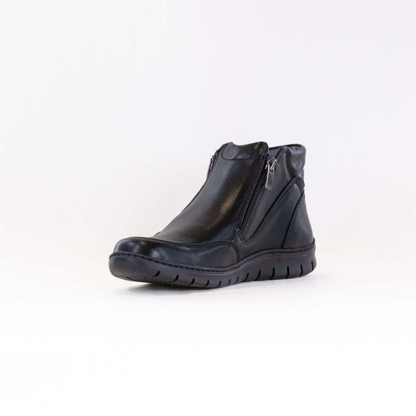 V-Italia 826 Women's Casual Ankle Boots in Elegant Black Leather