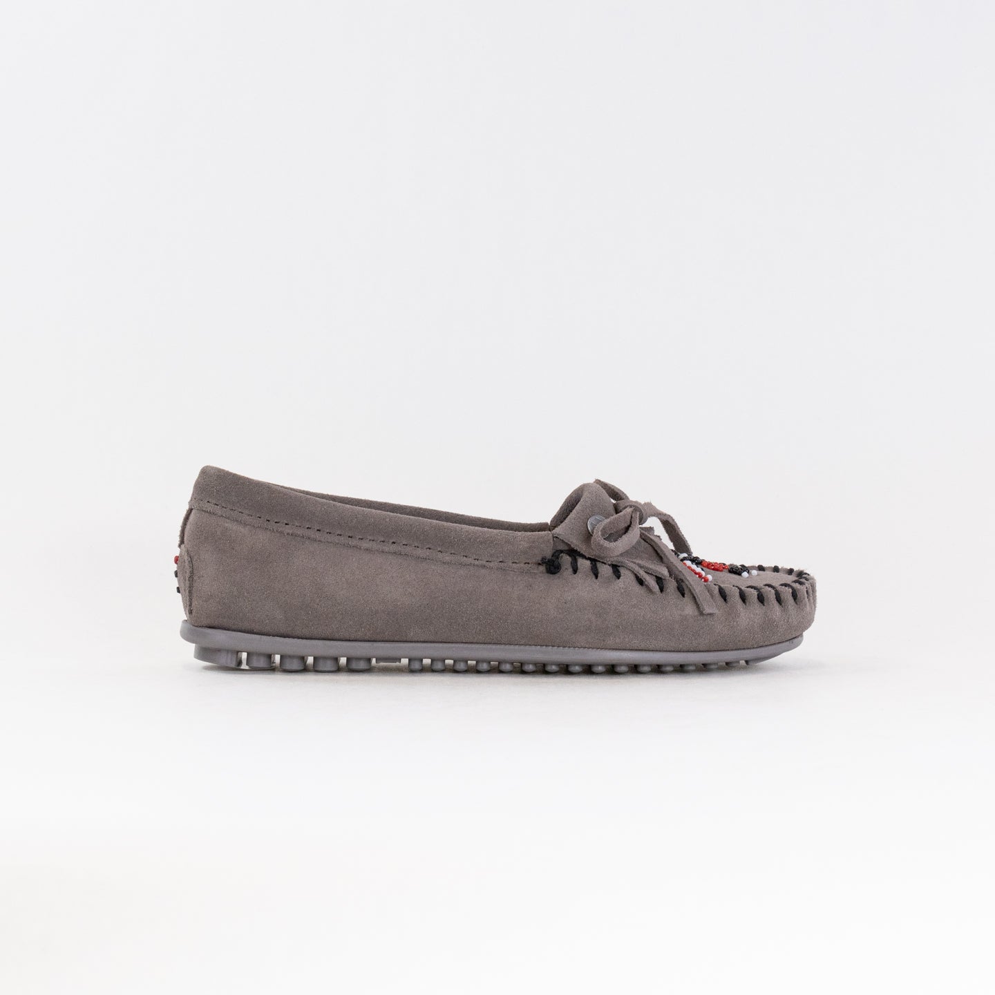 Minnetonka Women's Thunderbird Animikii Grey Beaded Fashionable Shoes