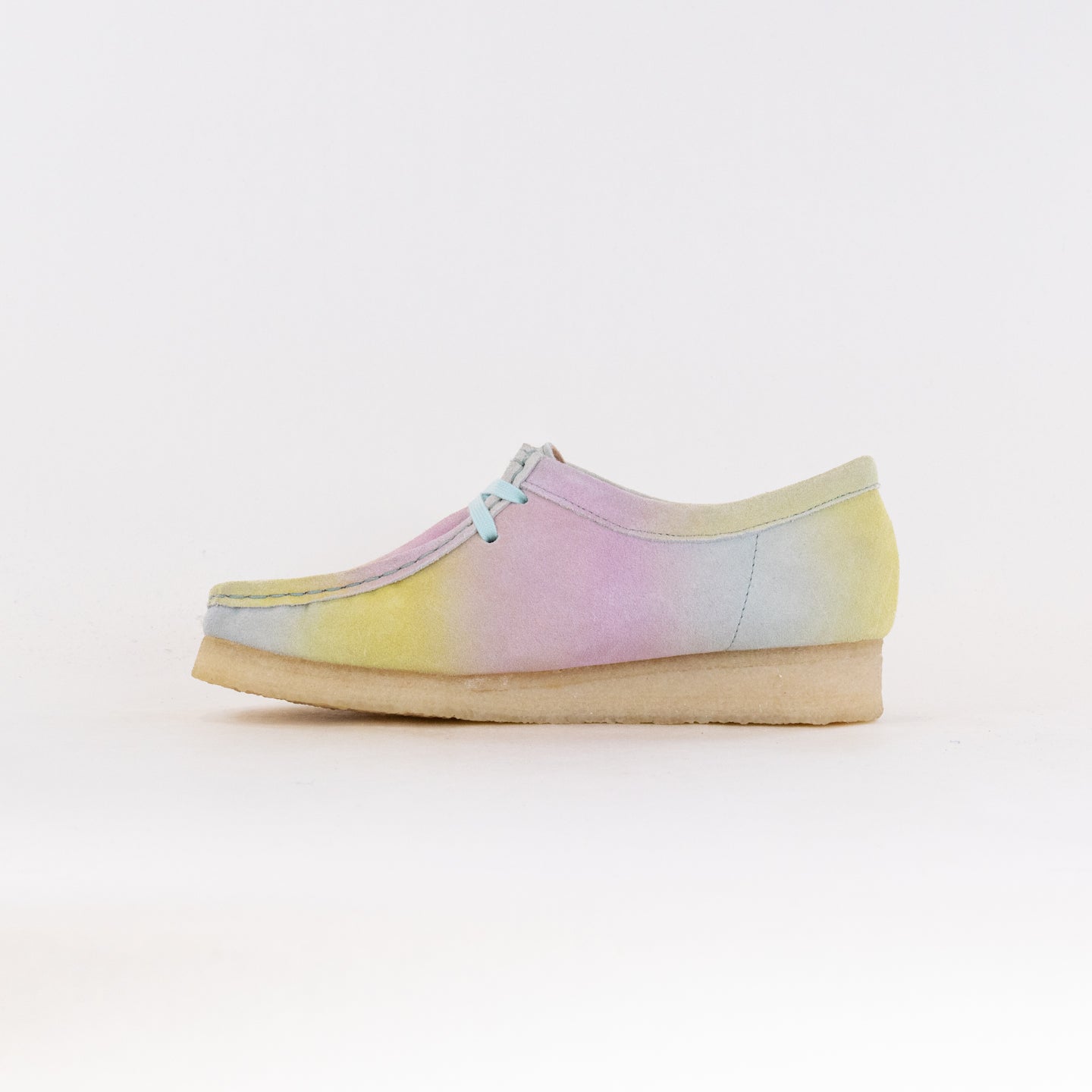Women's Clarks Originals Wallabee Casual Sneakers in White and Blue Color Combination