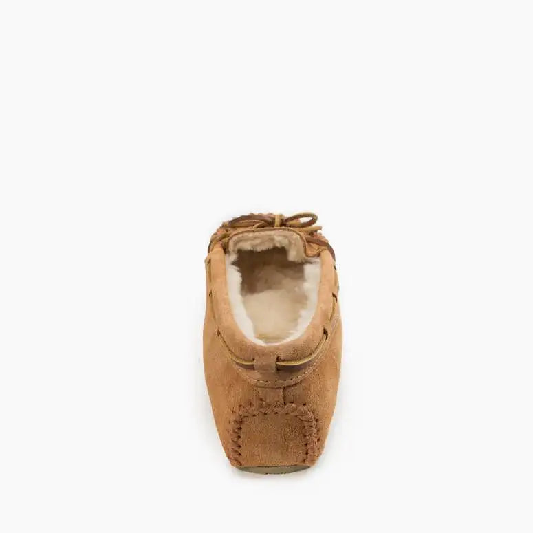 Minnetonka Women's Cally Wide Slippers in Cinnamon Color