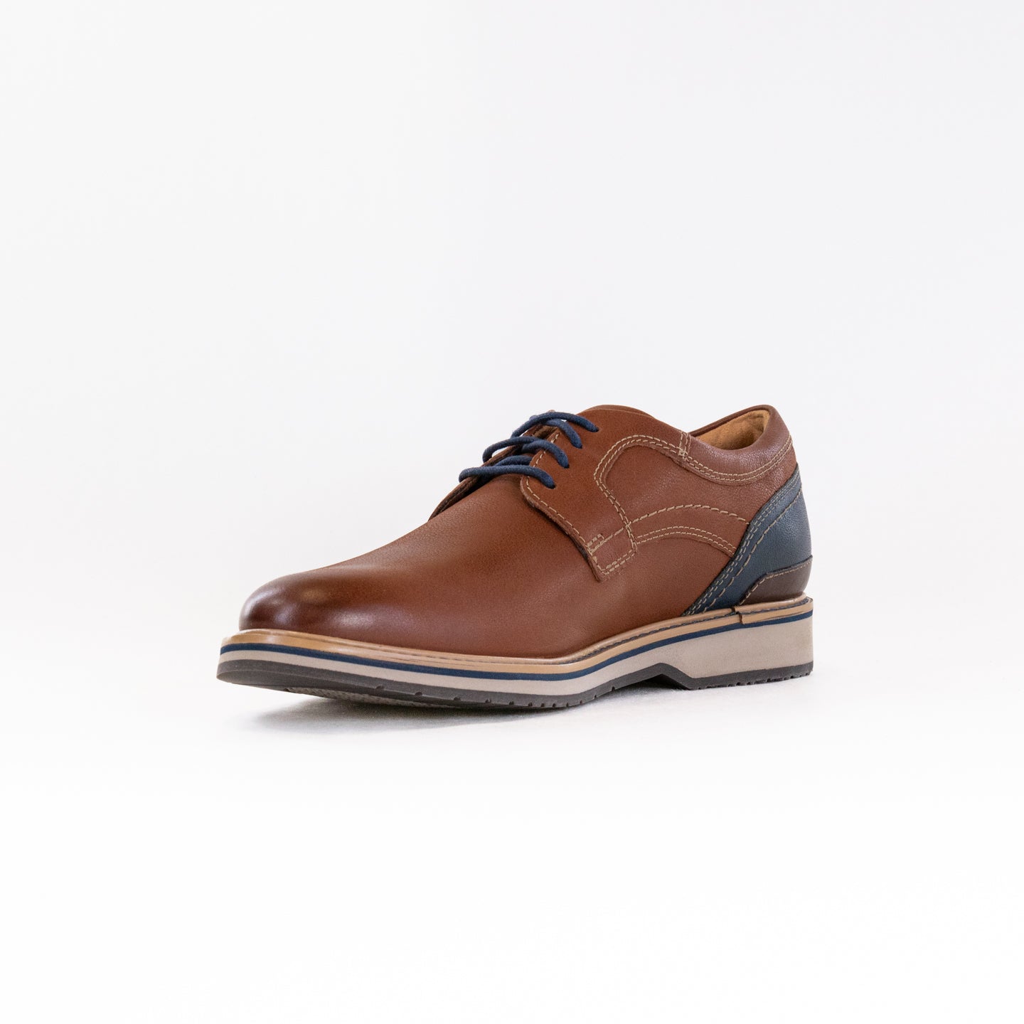 Men's Clarks Tan Leather Monahan Plain Toe Dress-Casual Shoes