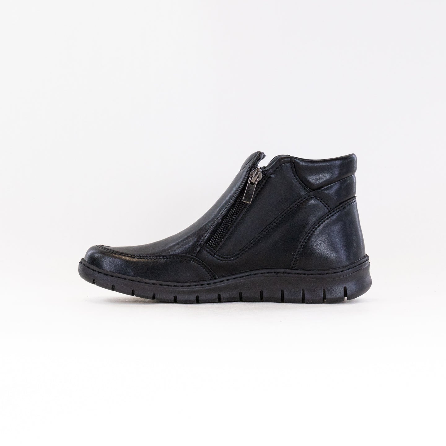 V-Italia 826 Women's Casual Ankle Boots in Elegant Black Leather