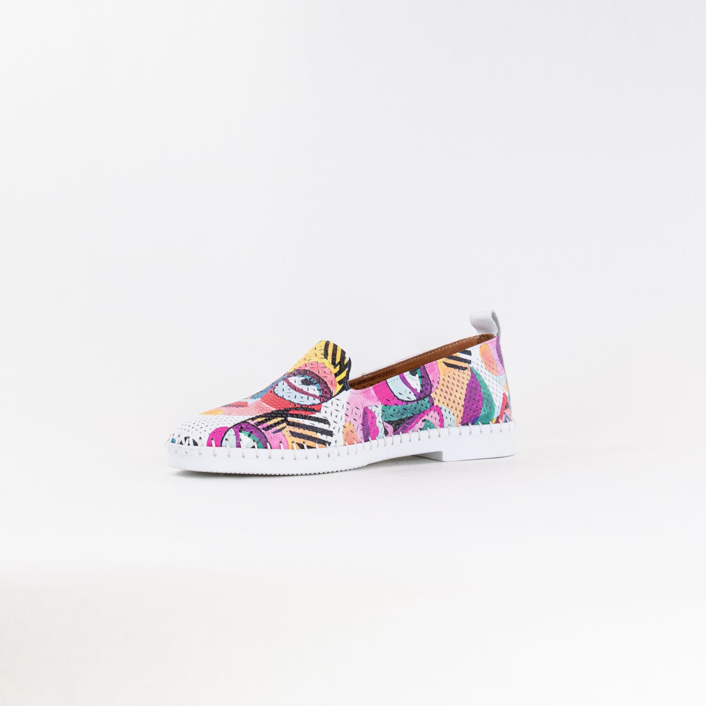 Spring Step Women's Carraway Flat Shoes in White Multi Design