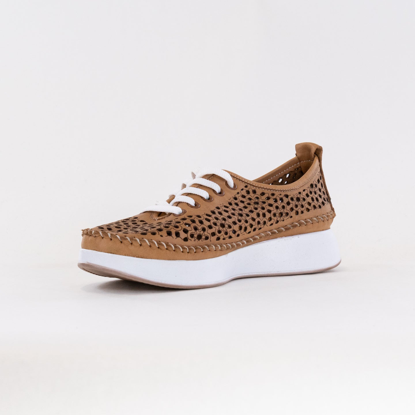 Spring Step Women's Youlanda Perforated Wedge Sneakers - Tan