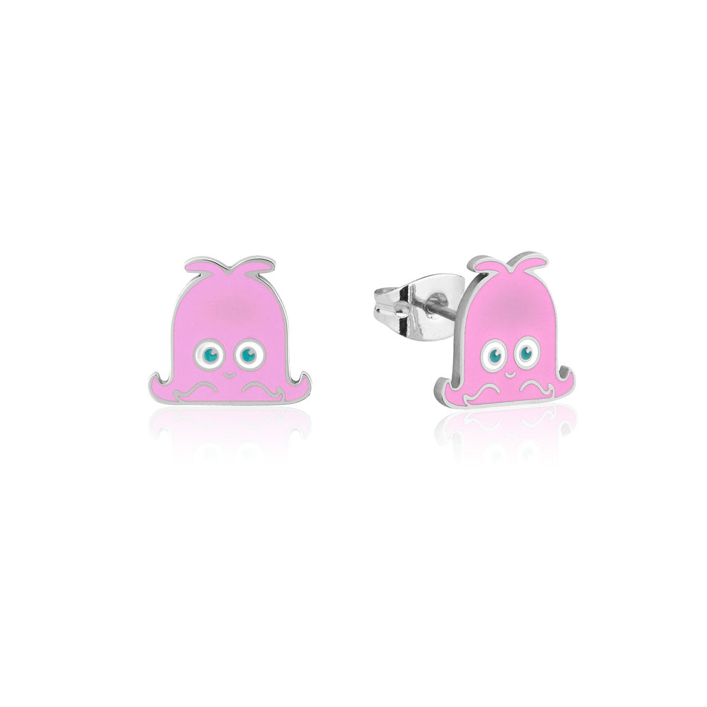 Disney Finding Nemo Themed Stainless Steel Pearl Stud Earrings - Adorable Pink Octopus Design