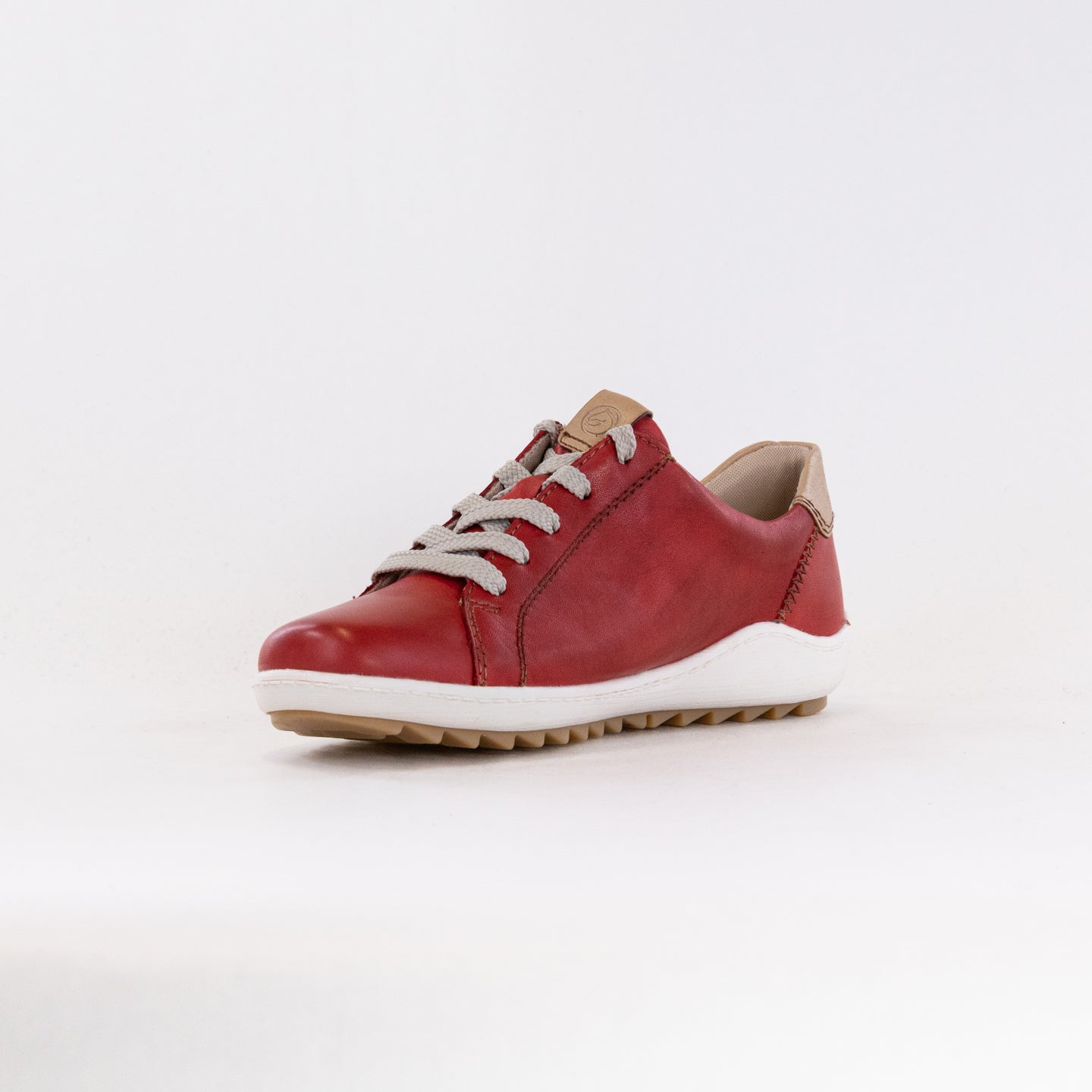 Women's Red Leather Rieker Liv R1426 Stylish Sneakers