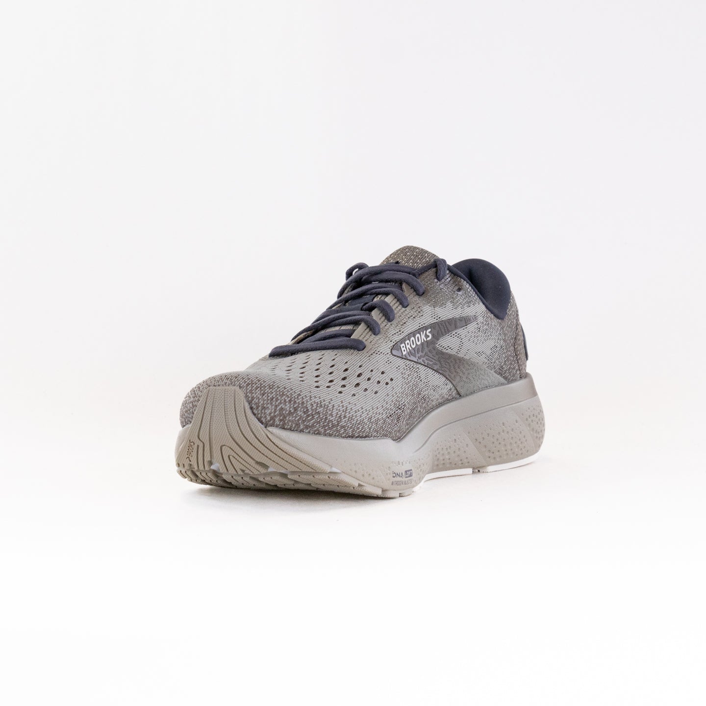 Brooks Men's Ghost 16 Running Shoes in London Fog, Falcon, and Coconut Colors