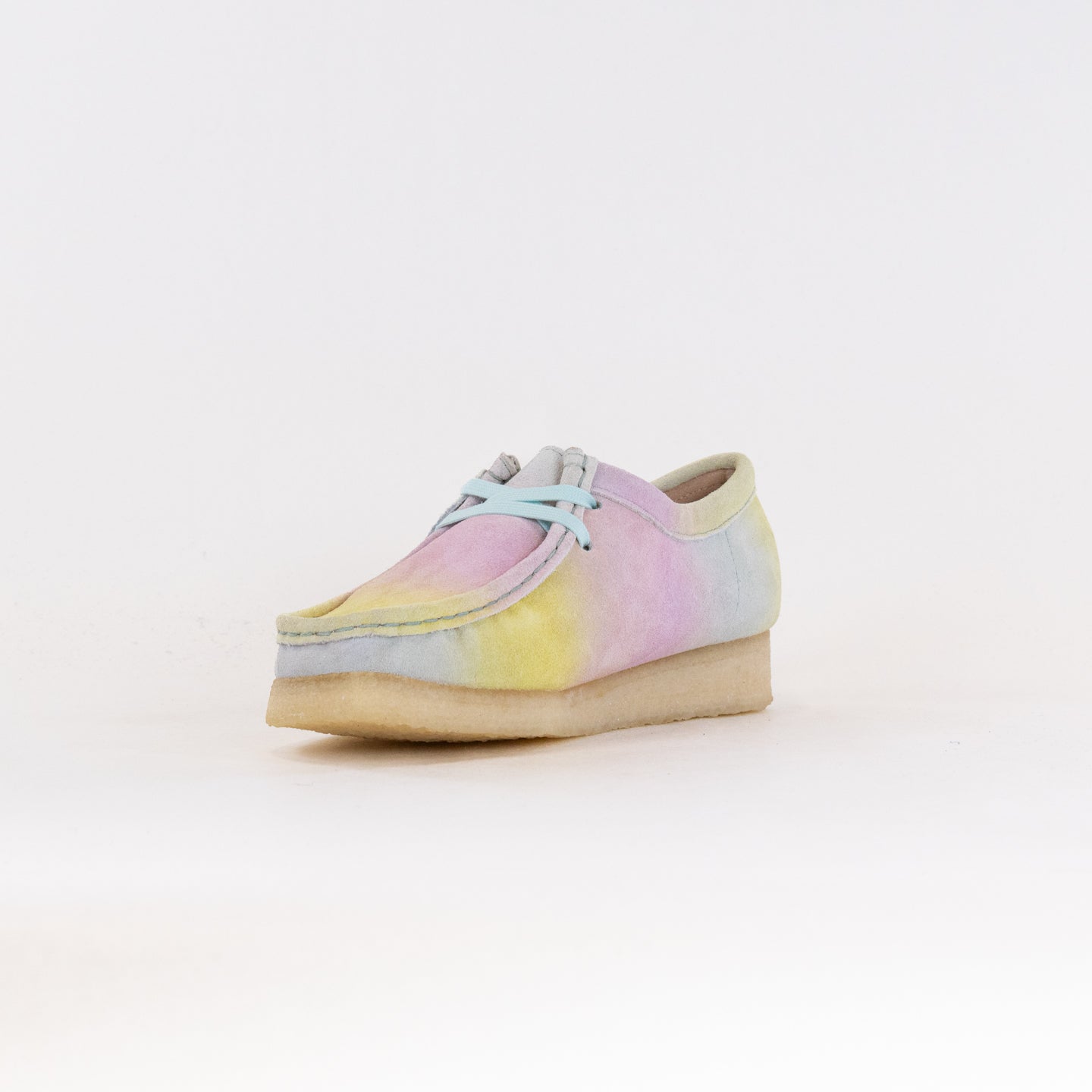 Women's Clarks Originals Wallabee Casual Sneakers in White and Blue Color Combination