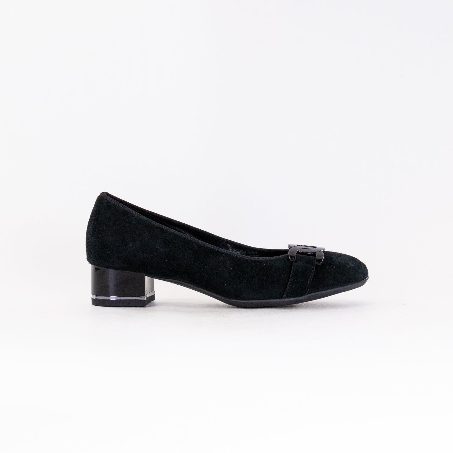 Women's Elegant Ara Gallant Black Suede High - Heel Pumps